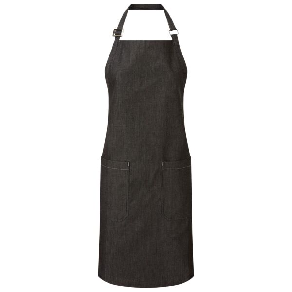 Cotton denim bib apron, organic and Fairtrade certified Vignette