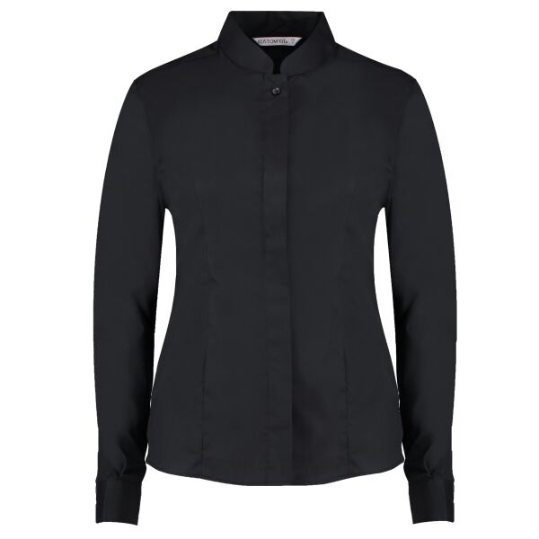 Women's mandarin collar shirt long-sleeved (tailored fit) Vignette