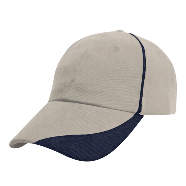 Heavy brushed cotton cap with scallop peak and contrast trim Vignette
