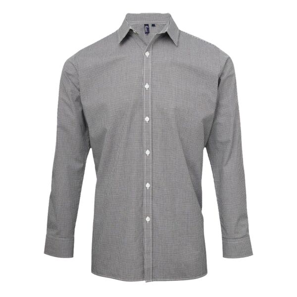 Microcheck (Gingham) long sleeve cotton shirt Vignette
