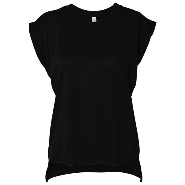 Women's flowy muscle tee with rolled cuff Vignette
