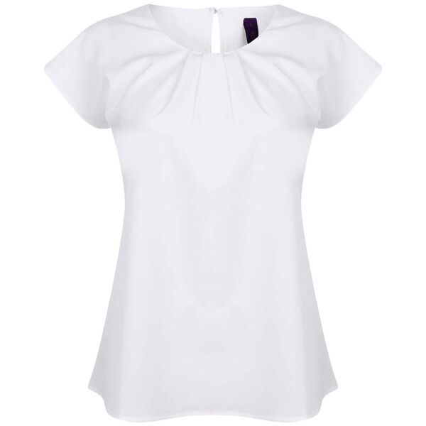 Women's pleat front short sleeve blouse Vignette