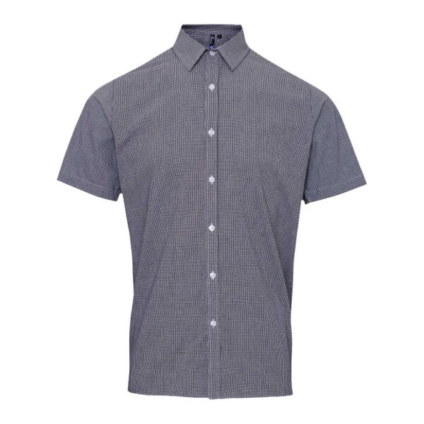 Microcheck (Gingham) short sleeve cotton shirt Vignette