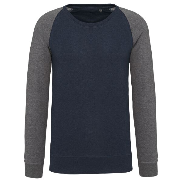 Men's two-tone organic crew neck raglan sleeve sweatshirt Vignette