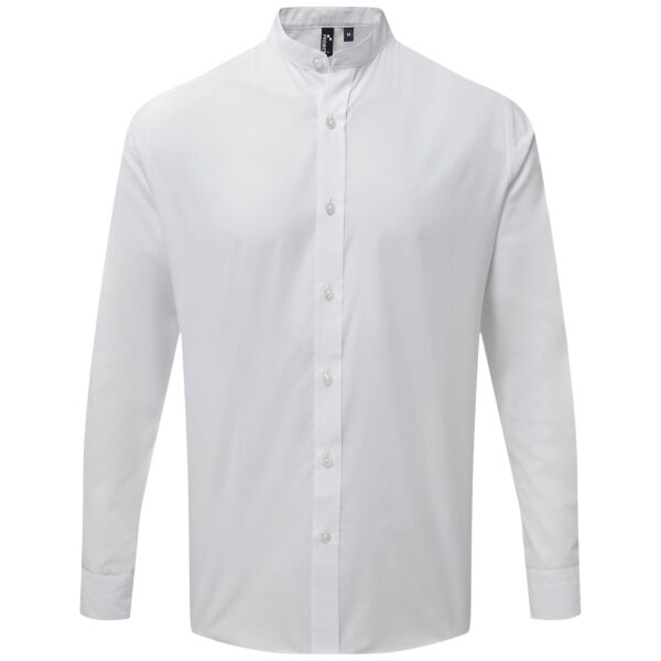 Banded collar grandad long sleeve shirt Vignette