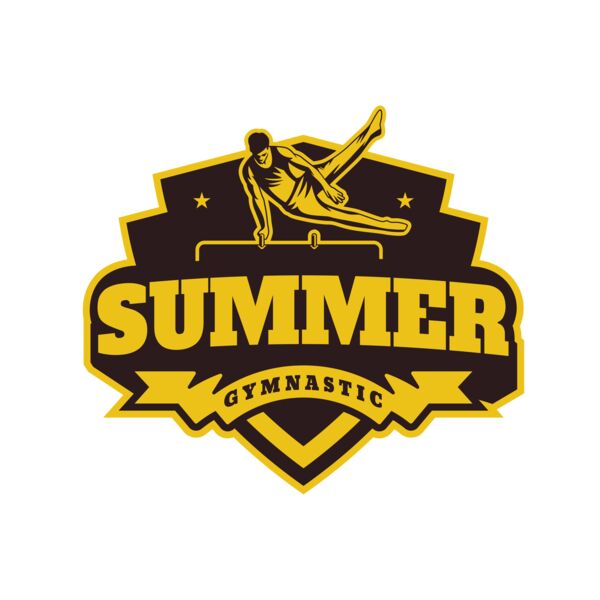 Summer Gymnastic logo template Vignette