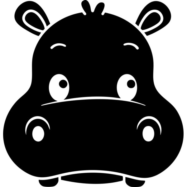 Hippopotamus   Clipart 3 Vignette