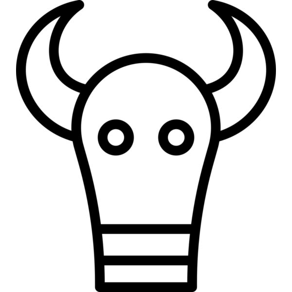 Bull Head Symbol Vignette