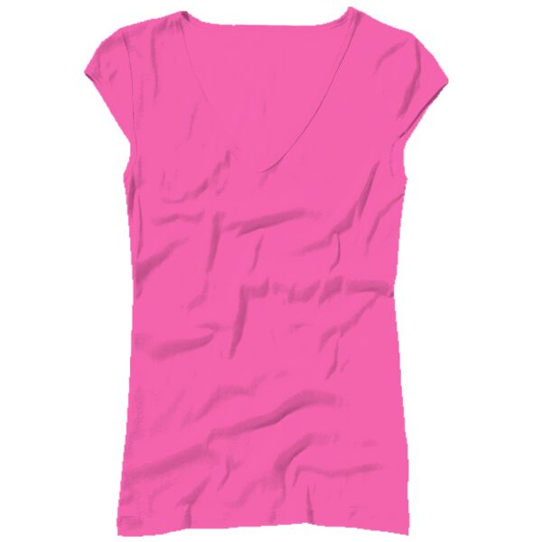 Sheer rib v-neck T-shirt Vignette