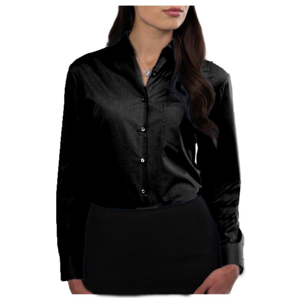 Women's long sleeve 100% cotton poplin shirt Vignette