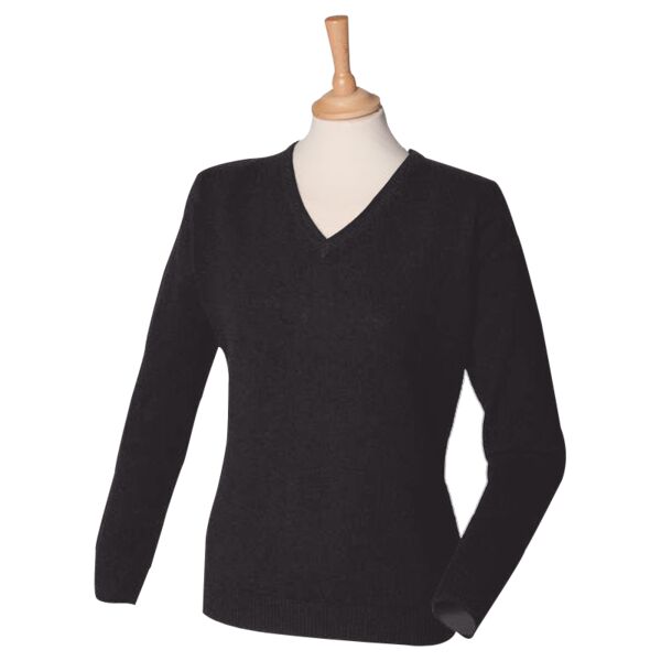 Women's 100% Lambswool V-neck Jumper Vignette