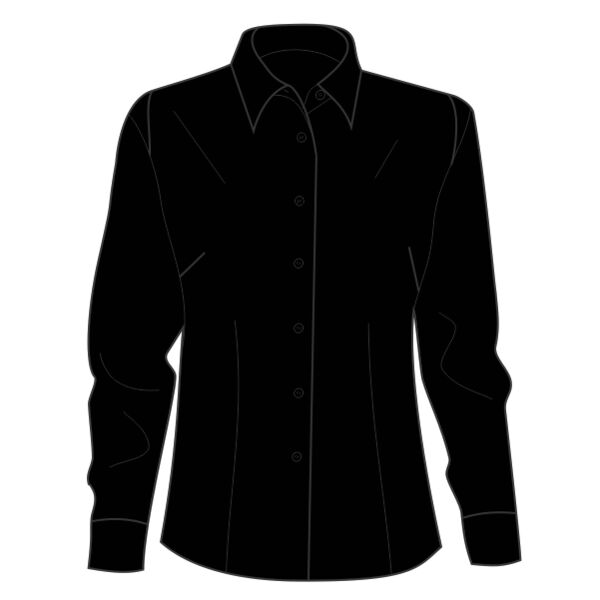 Russell Collection Ladies L/SL Poplin Vignette